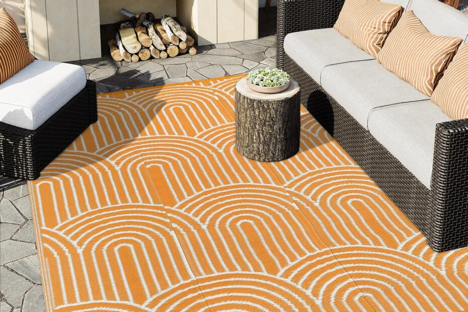 Transform Your Outdoor Space with Anidaroel's Vibrant 8'X10' Rainbow Patio Rug