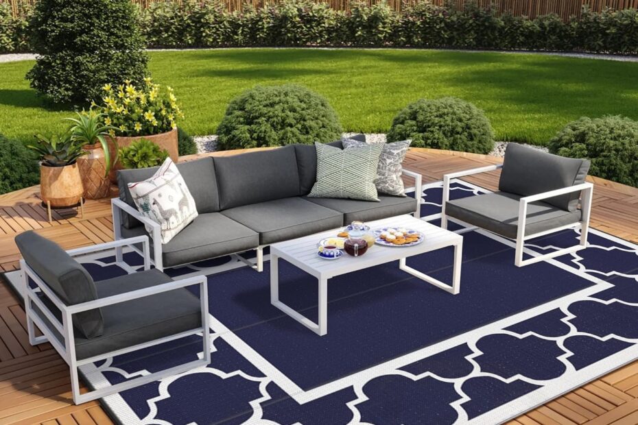 Transform Your Outdoor Space with GENIMO's Stylish 10' x 14' Waterproof Rug!
