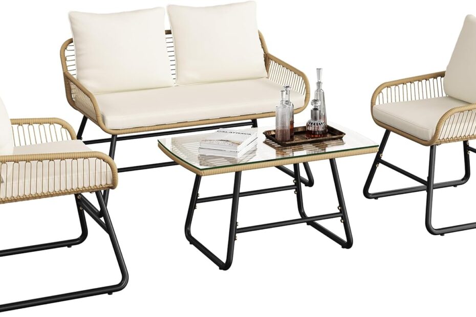 Transform Your Outdoor Space: Yaheetech 4-Piece Patio Furniture Set Review