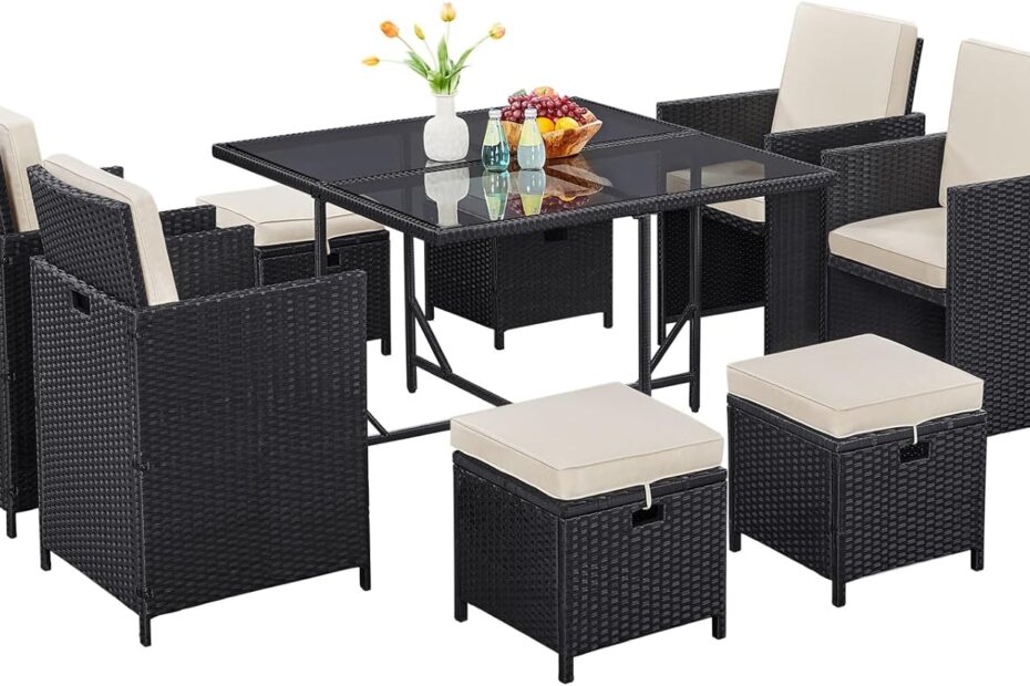 Transform Your Outdoor Space: Yaheetech 9-Piece Patio Dining Set Review