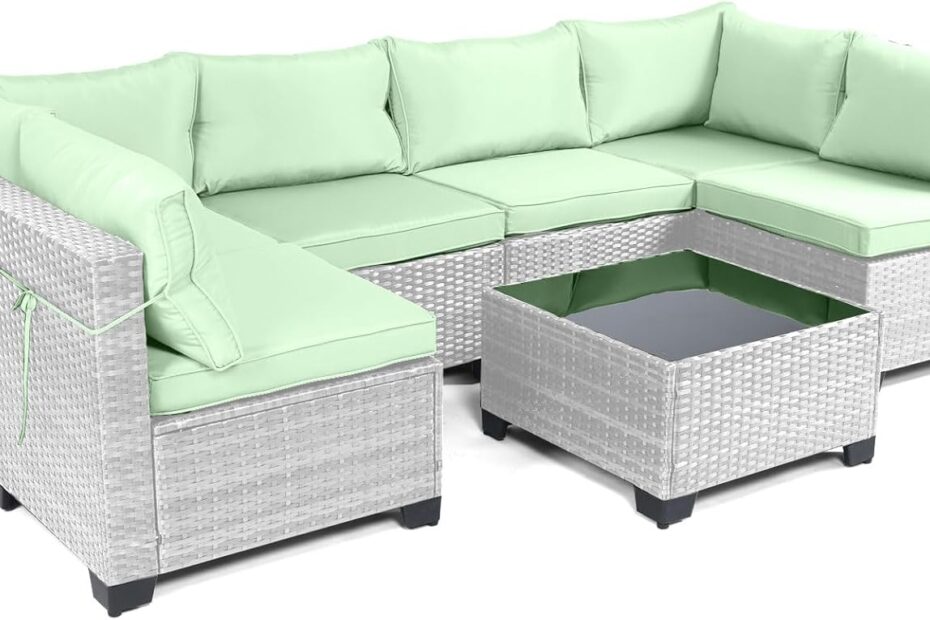 Transform Your Outdoors: LEVELEVE 7-Piece Rattan Patio Furniture Set Review