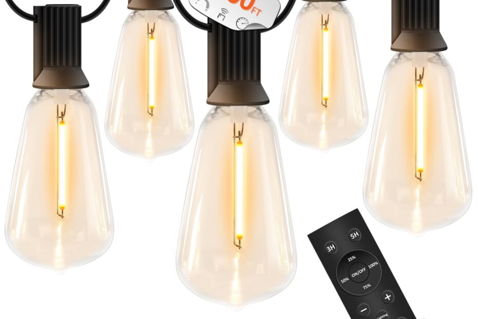 Transform Your Outdoors: Review of 100 FT Dimmable String Lights for Every Occasion!