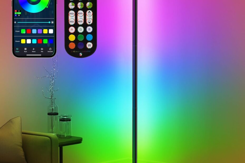Transform Your Space: LED Corner Lamp with 16 Million Colors and Music Sync Magic!