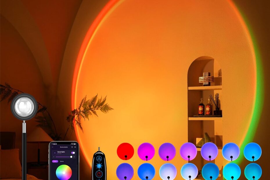 Transform Your Space: Review of the Sunset Lamp Projection with 21 Stunning Colors!