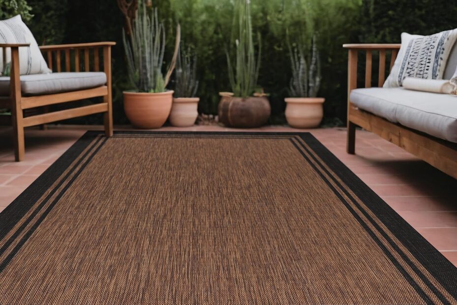 Transform Your Space with the Bordered Outdoor Rug: Stylish, Washable, and Waterproof!