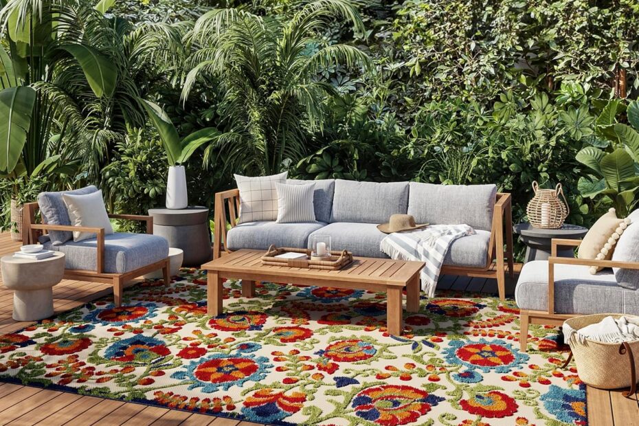 Transform Your Space with the Nourison Aloha 6' x 9' Multicolor Area Rug: Perfect for Indoor and Outdoor Use!