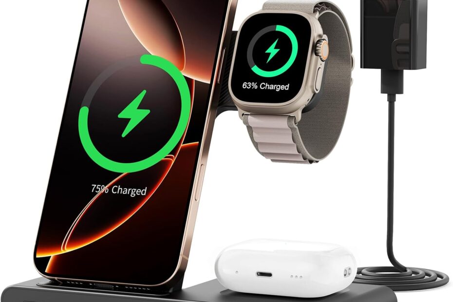 Ultimate 3-in-1 Fast Wireless Charger: Power Up Your Apple & Android Devices!