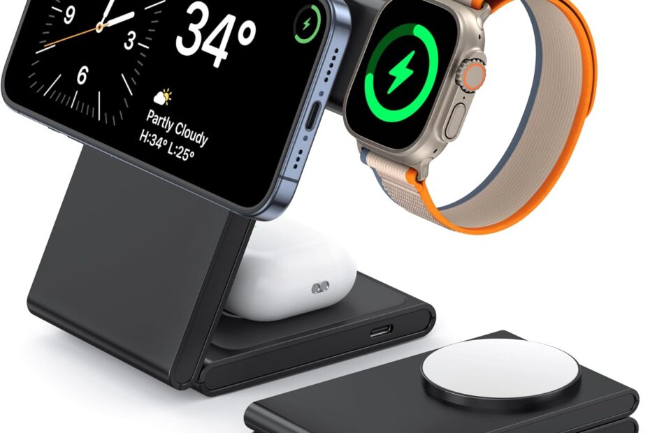 Ultimate 3-in-1 Wireless Charging Station: Fast & Travel-Friendly for All Your Apple Devices!
