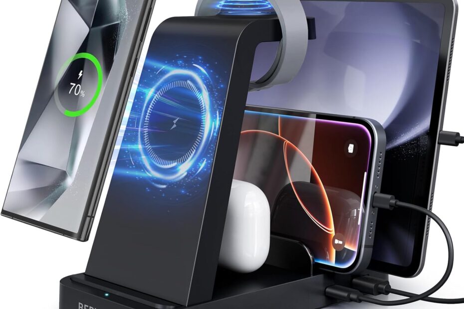 Ultimate Convenience: The 5-in-1 Wireless Fast Charger for Samsung Devices!