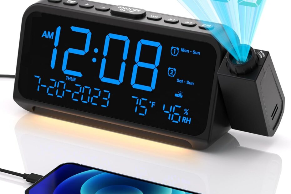Wake Up Bright: Top Review of the 350° Rotatable Projection Alarm Clock