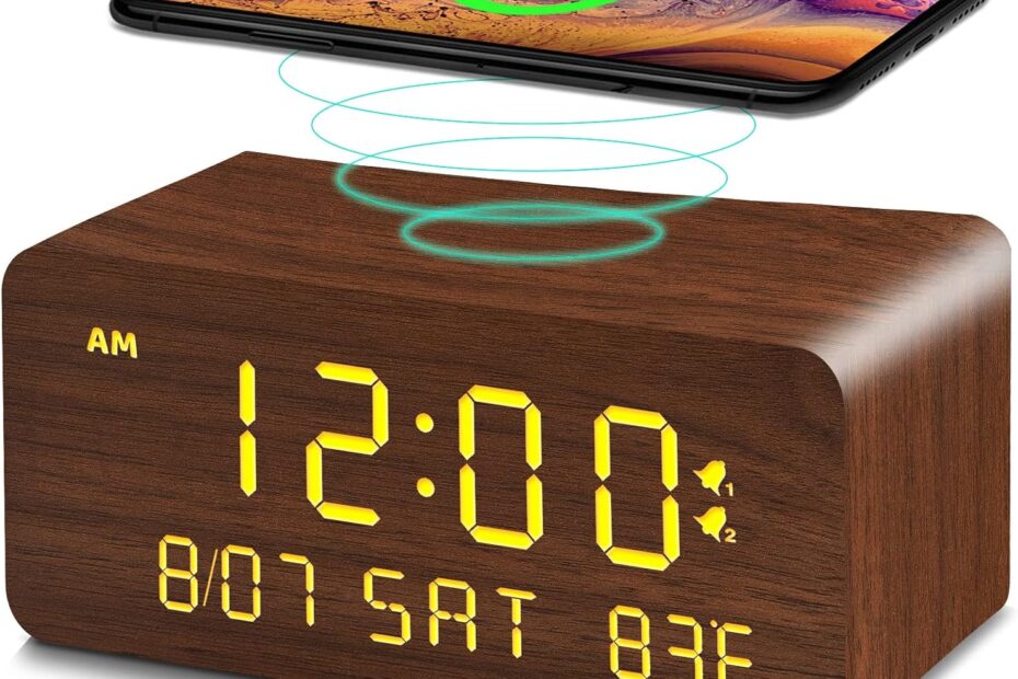 Wake Up in Style: Review of the Andoolex Wooden Digital Alarm Clock with Wireless Charging