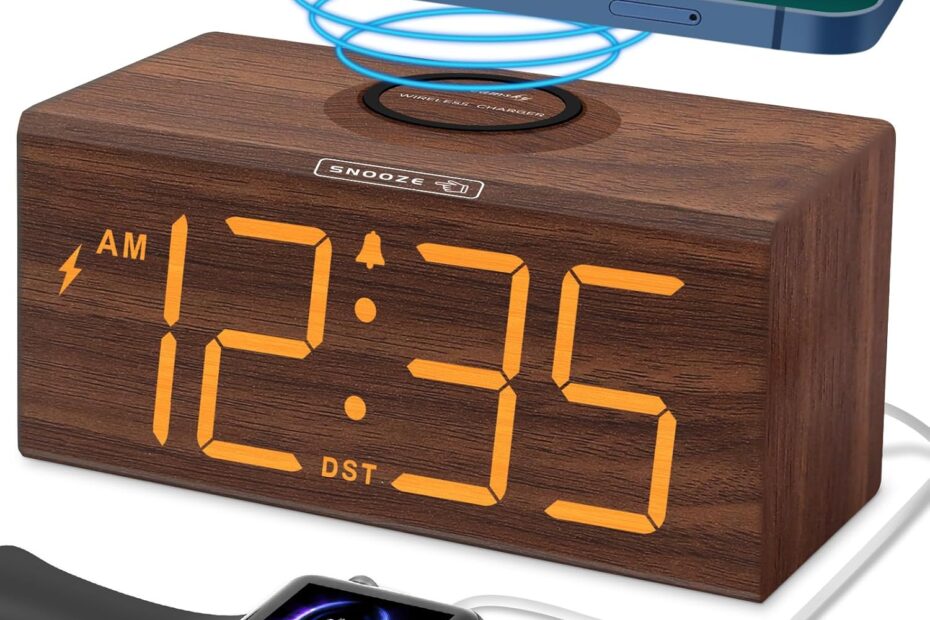 Wake Up in Style: Review of the DreamSky Wooden Digital Alarm Clock with Wireless Charging