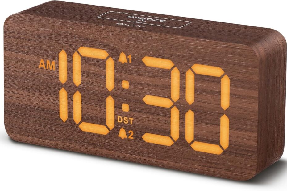 Wake Up in Style: Review of the USCce Wooden Digital Alarm Clock for Heavy Sleepers