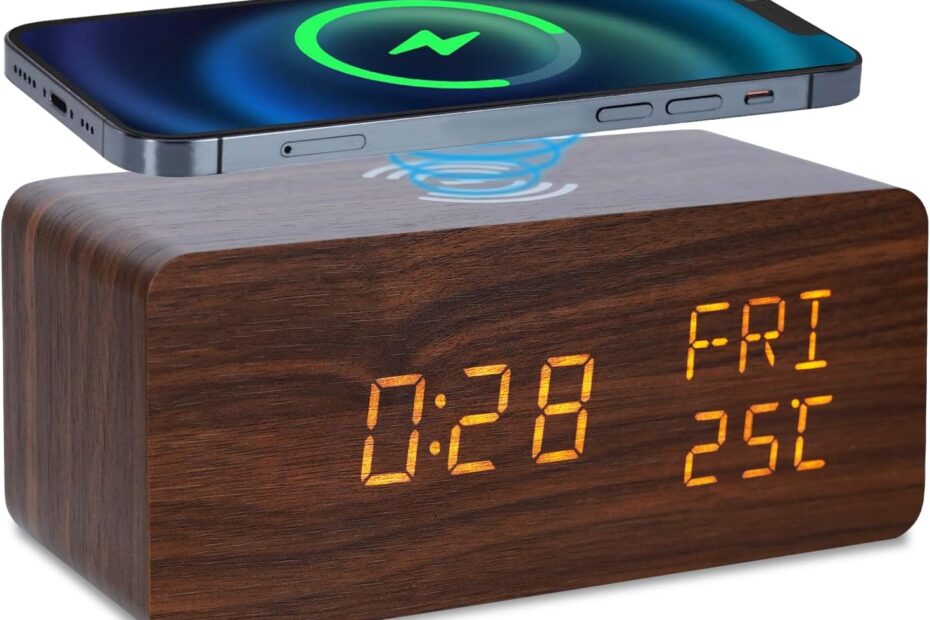 Wake Up in Style: The Ultimate Digital Wooden Alarm Clock with Fast Charging and Custom Features!