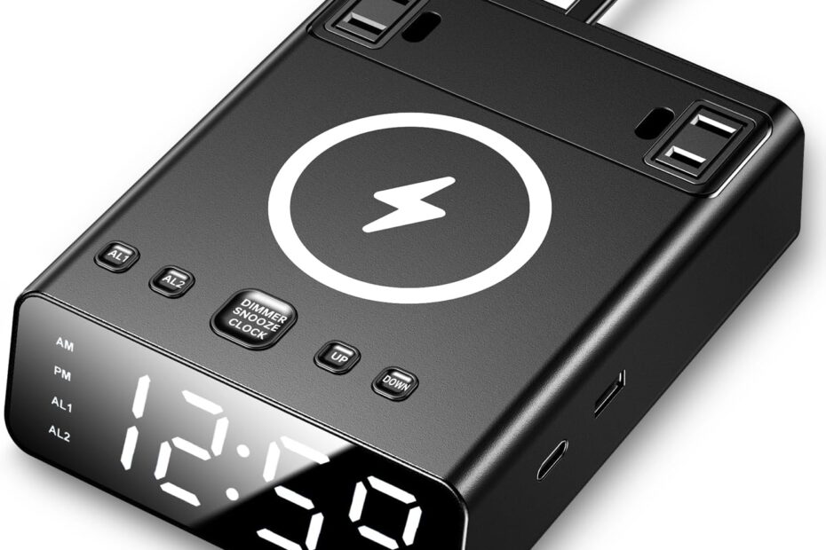 Wake Up Right: The Ultimate Alarm Clock with USB Charger and Outlets