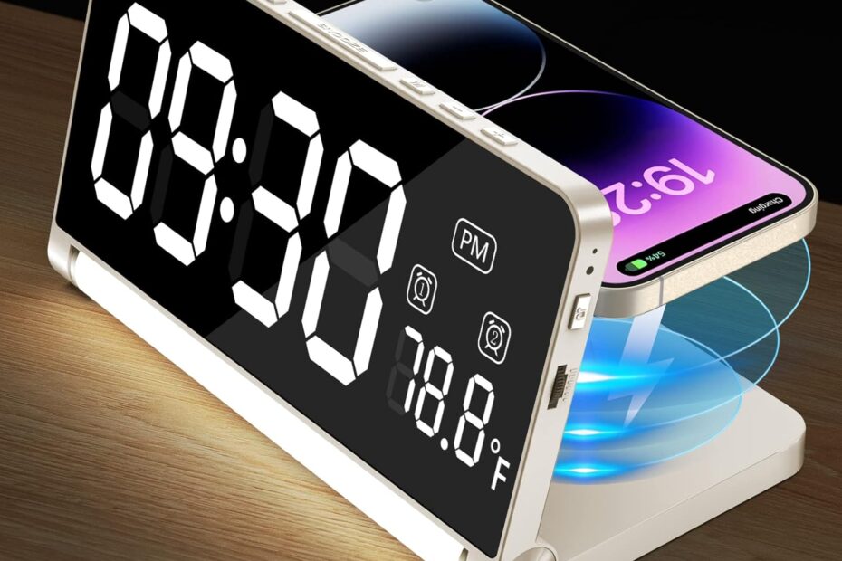Wake Up Right: The Ultimate Digital Alarm Clock with Wireless Charging and Night Light