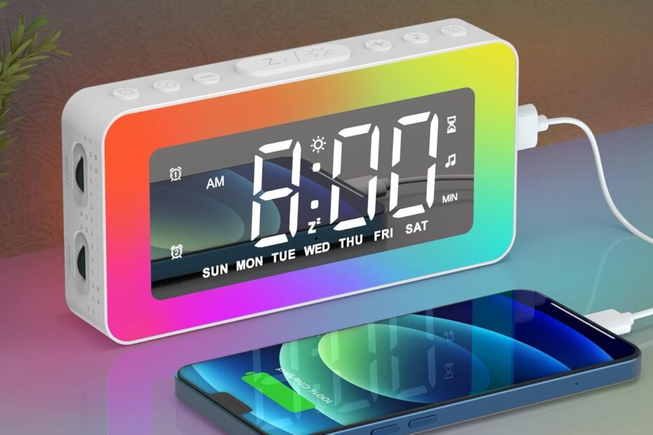 Wake Up Right: The Ultimate Mirror Alarm Clock with RGB Lights & Dual Alarms!