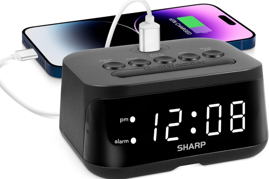 Wake Up Smart: SHARP Digital Alarm Clock Review with Fast Charging!