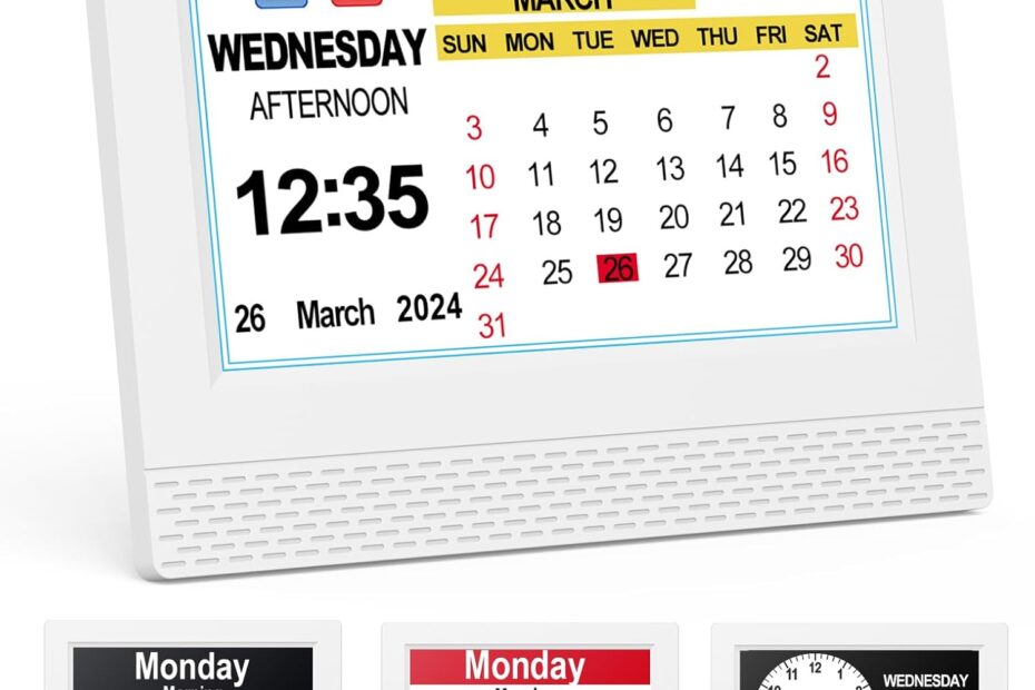 Bright Clarity: The Ultimate Digital Calendar Alarm Clock for Memory and Vision Support