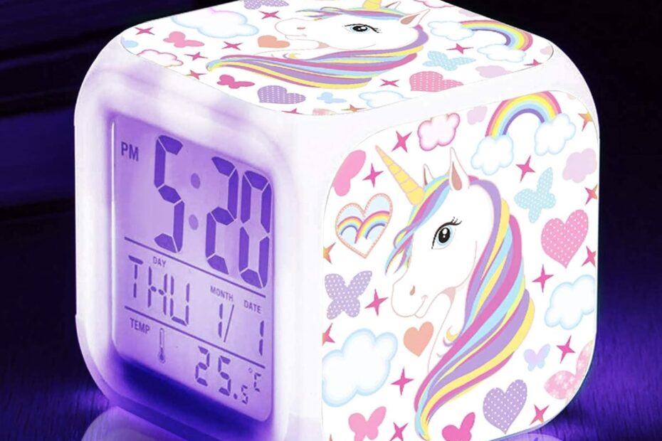 Brighten Your Child's Mornings: The Adorable Unicorn Night Light Alarm Clock!