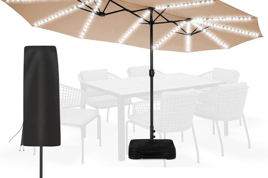 Brighten Your Outdoor Space: A Review of the Sundale 144 LED Solar Patio Umbrella