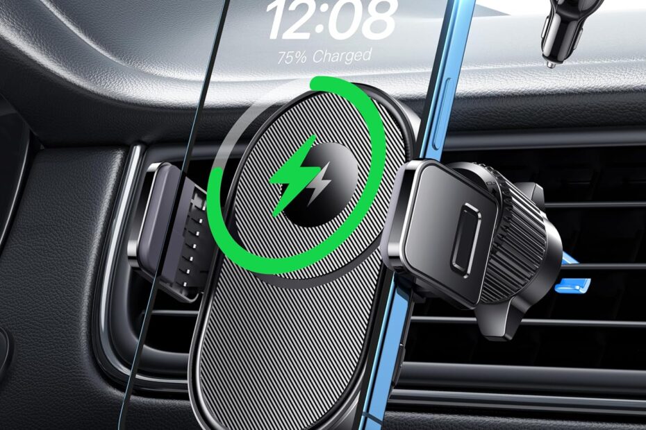 Charge On the Go: The Ultimate 15W Wireless Car Charger & Mount!