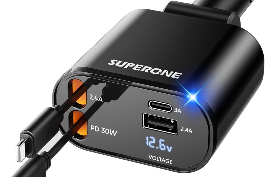 Charge On-the-Go: SUPERONE's Versatile 4-in-1 Car Charger Review