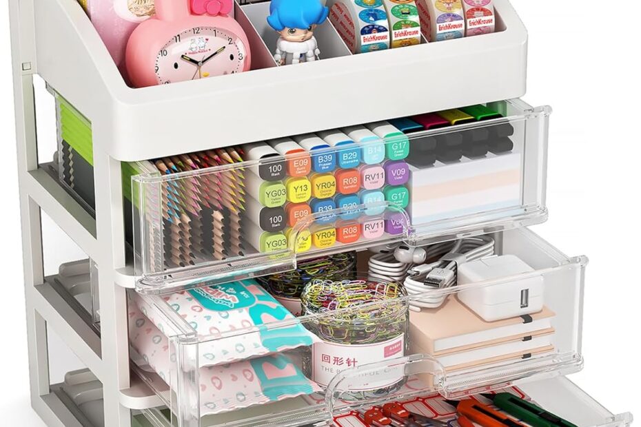 Declutter Your Space: The Ultimate Desk Organizer with 3 Drawers