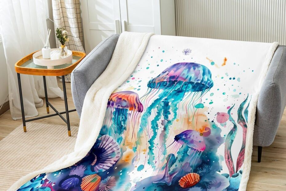 Dive into Comfort: Review of the Feelyou Jellyfish Fleece Throw Blanket