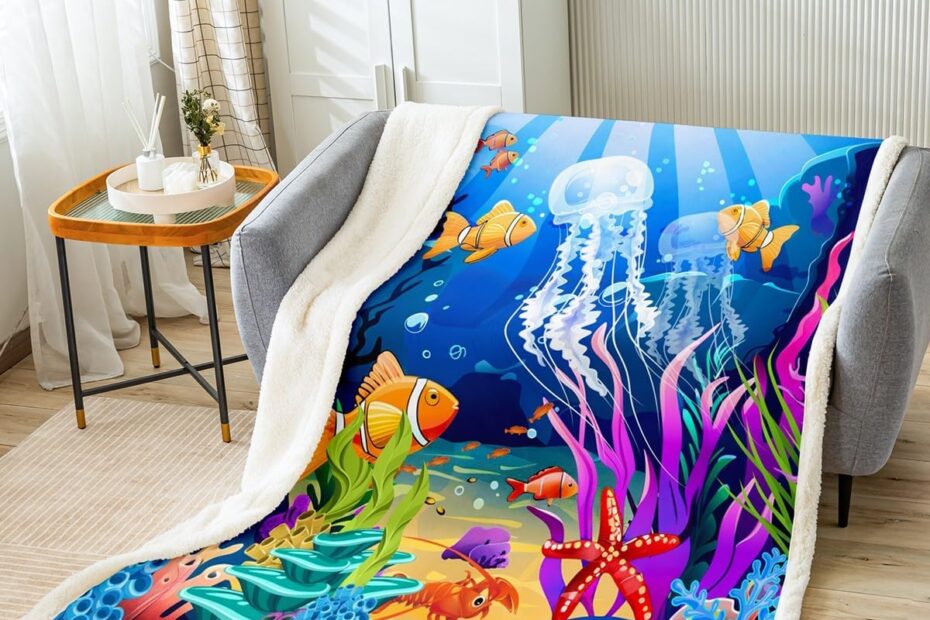 Dive into Comfort: The Adorable Kids Cartoon Jellyfish Plush Throw Blanket Review