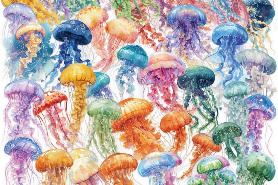 Dive into Creativity: 50-Piece Colorful Jellyfish Stickers for Your Next Project!