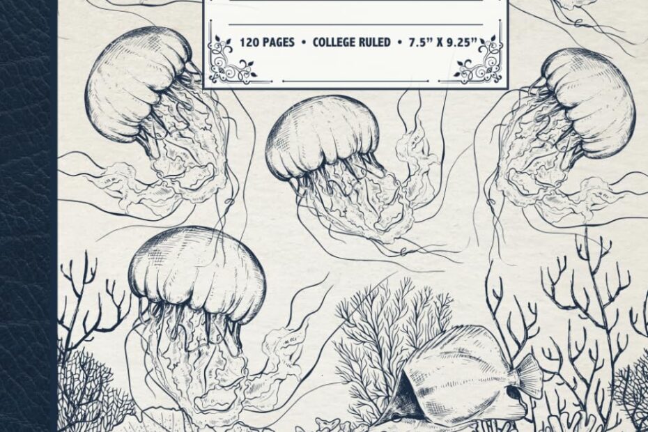 Dive into Creativity: Vintage Jellyfish Composition Notebook Review for Ocean Lovers