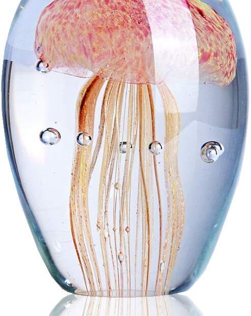 Dive into Elegance: The QFkris Handmade Blown Glass Jellyfish Figurine Review