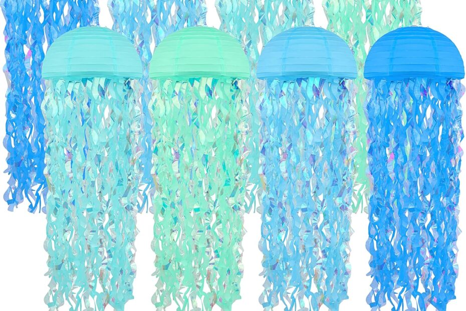 Dive into Fun: 8 Pcs Jellyfish Paper Lanterns for Enchanting Under the Sea Celebrations!