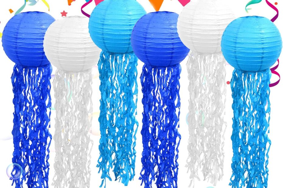 Dive into Fun: Review of Blue Hanging Jelly Fish Paper Lanterns for Mermaid-Themed Celebrations!