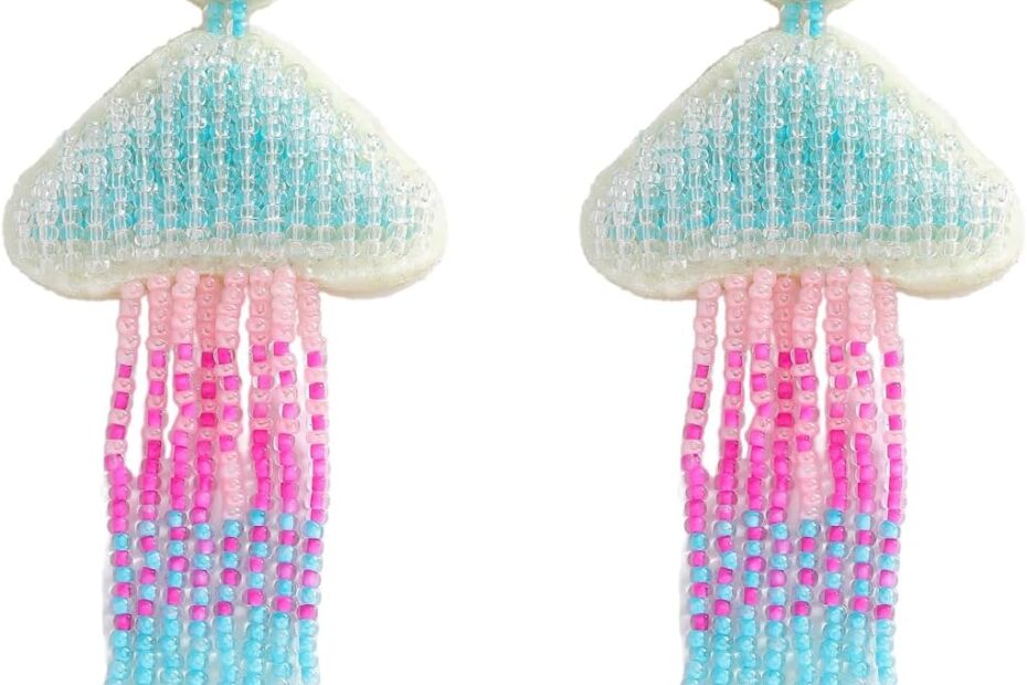 Dive into Style: Handmade Beaded Jellyfish Tassel Earrings Review