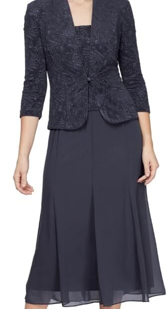 Elegance Redefined: Alex Evenings' Tea Length Jacket Dress for Any Occasion