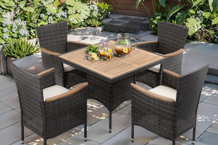 Elevate Outdoor Dining: Review of the RoyalCraft 5 Piece Patio Wicker Set