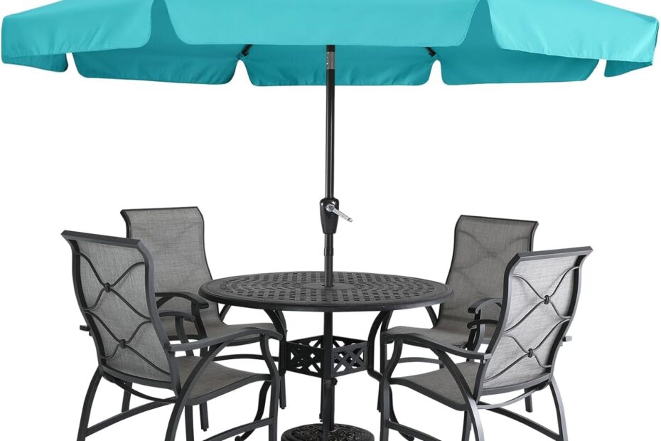 Elevate Your Outdoor Experience with the MASTERCANOPY 9ft Turquoise Patio Umbrella!