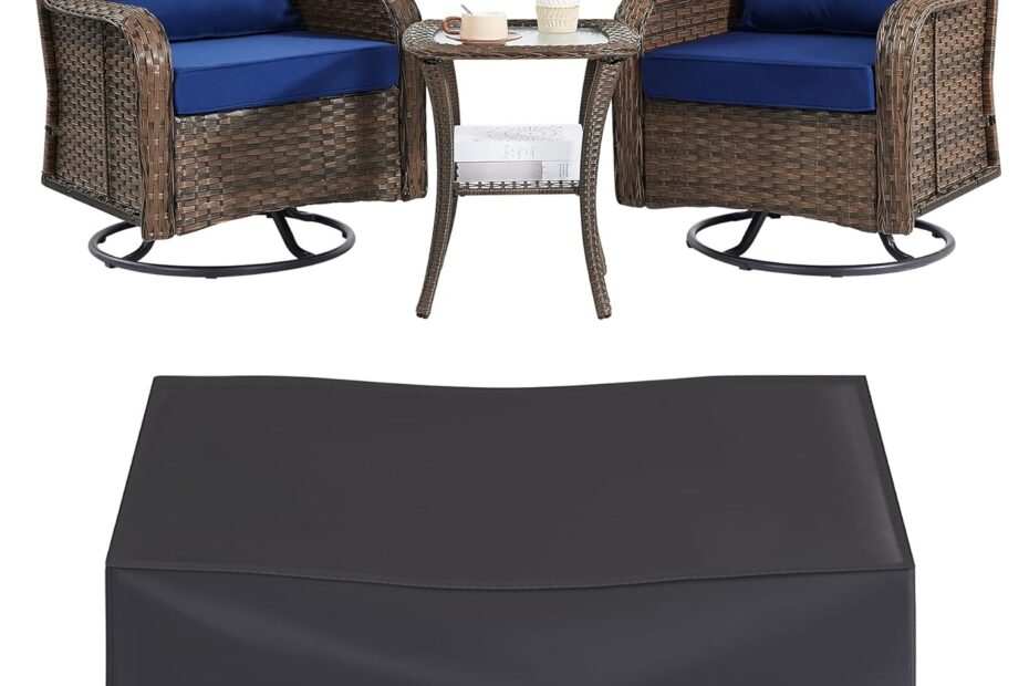 Elevate Your Outdoor Oasis: Review of the 3-Piece Wicker Patio Furniture Set with Swivel Rocking Chairs