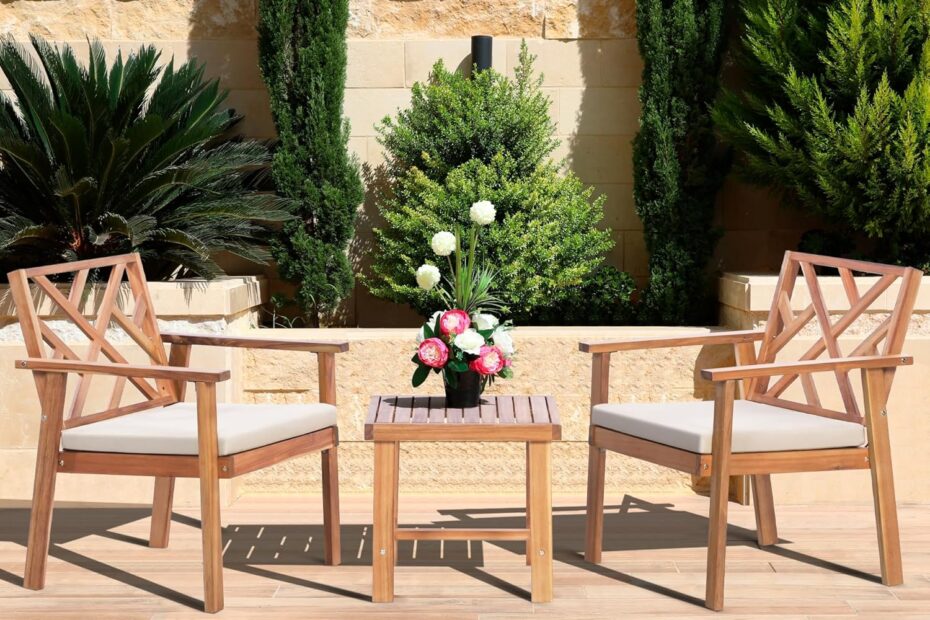 Elevate Your Outdoor Space: Review of the 3-Piece Wooden Patio Furniture Set