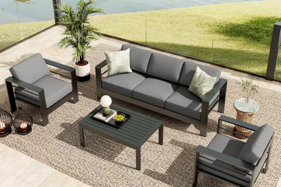 Elevate Your Outdoor Space: Review of the 5 Seats Aluminum Patio Furniture Set