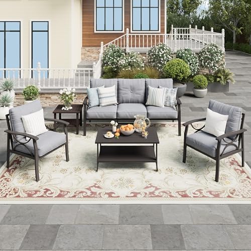 Elevate Your Outdoor Space: Review of the 5-Piece Metal Sectional Patio Furniture Set