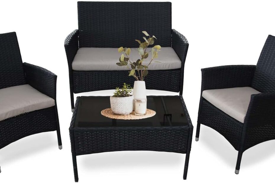 Elevate Your Outdoor Space: Review of the Stylish 4-Piece Rattan Furniture Set