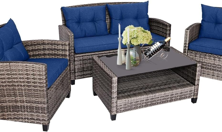 Elevate Your Outdoor Space: Tangkula 4 PCS Wicker Sofa Set Review