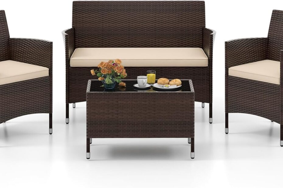 Elevate Your Outdoor Space: Tangkula 4-Piece Rattan Furniture Set Review