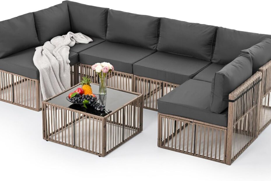 Elevate Your Outdoor Space with the Pamapic 7-Piece All-Weather Sectional Set