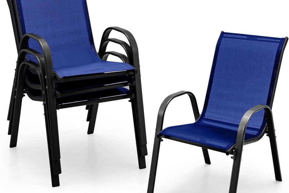 Elevate Your Outdoors: Tangkula's Durable Navy Patio Dining Chairs Review
