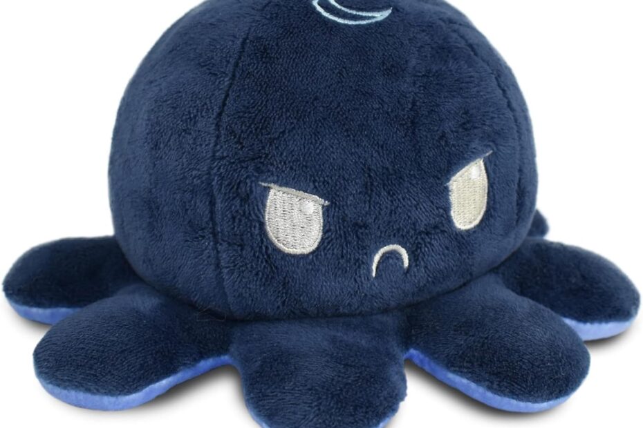 Express Your Mood with TeeTurtle's Adorable Reversible Octopus Plushie!