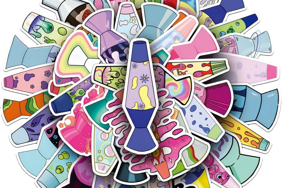 Glow Up Your Gear: 50PC Lava Light Stickers for Ultimate Fun!